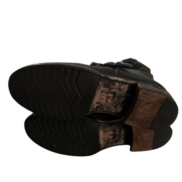 Frye Veronica Slouch Boots Boho Grunge Moto Buckle Leather Women Size 8 - Picture 9 of 9